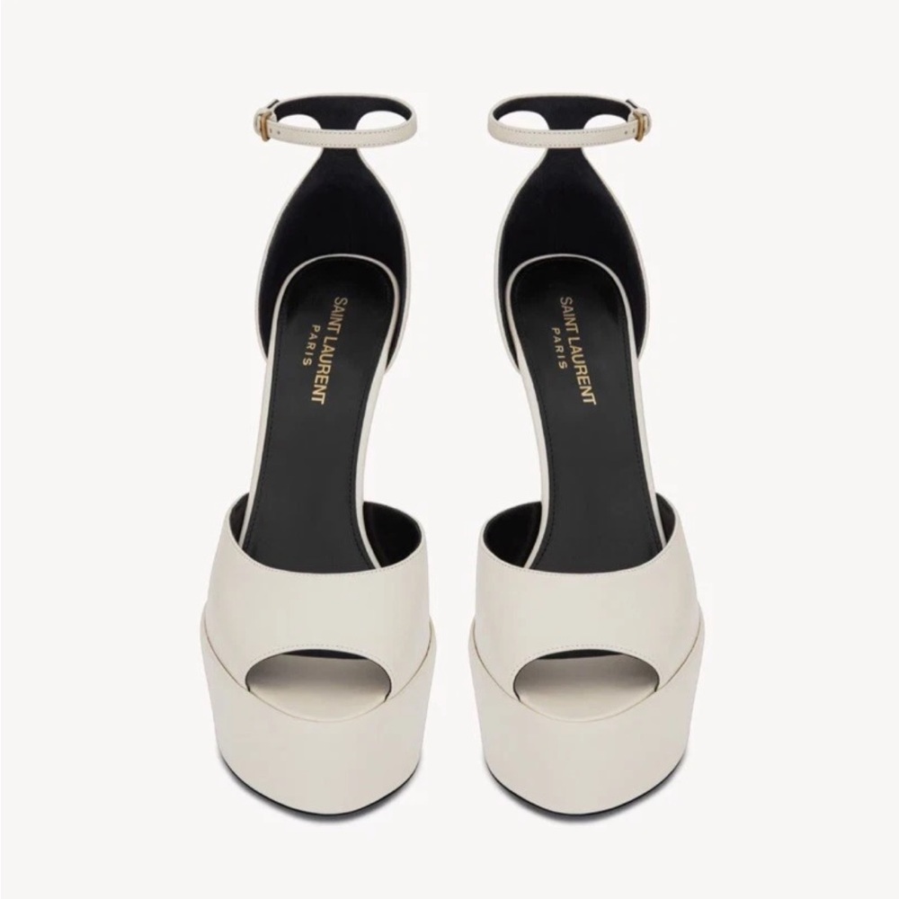 Saint Laurent Ivory Platform Sandals - Picture 2 of 8